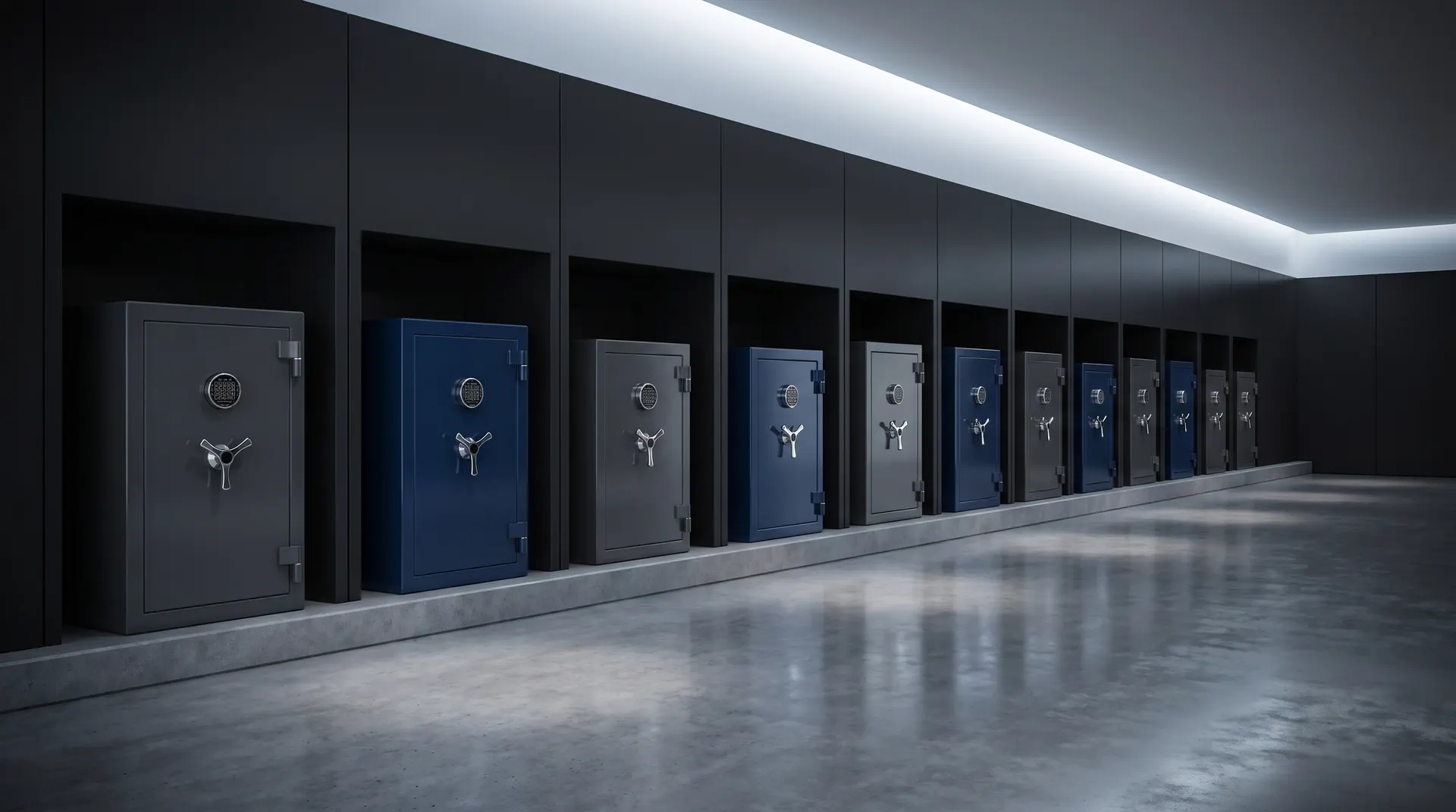 The modern steel safe showroom