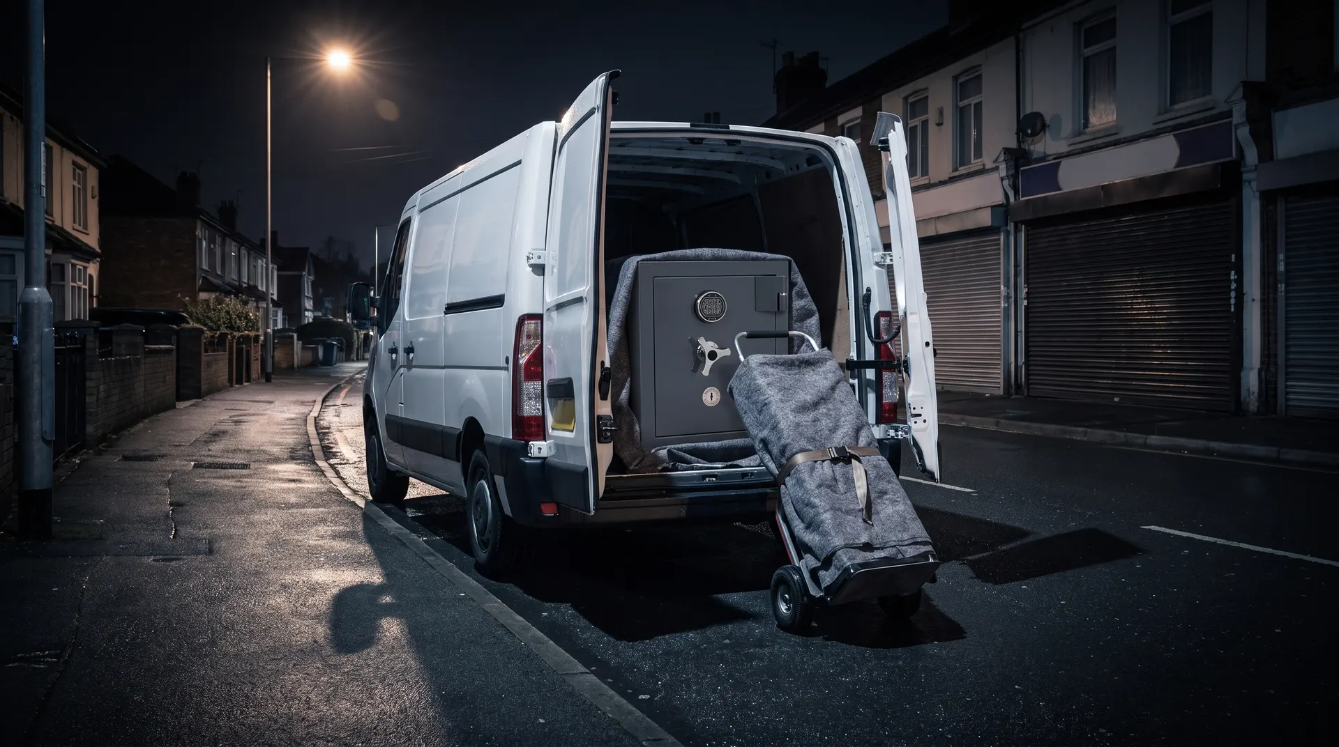 A discreet night-time safe delivery in an unmarked vehicle