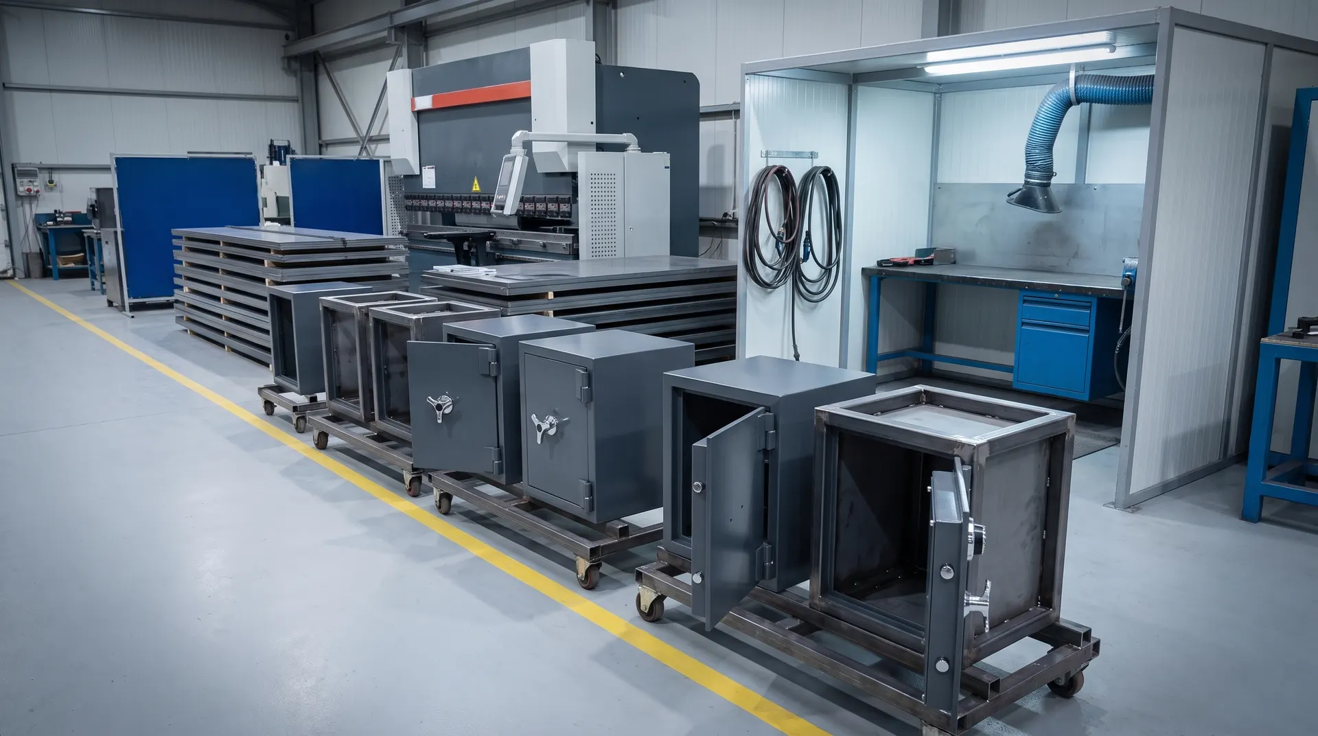 The production line for steel safe bodies