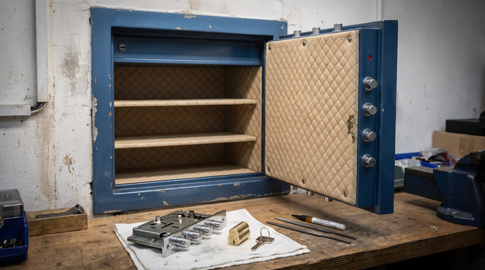 Servicing the lock mechanism of a decades-old safe